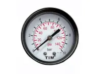 Манометр аксиальный 0-10 бар d.50мм (металлич.корпус+стекло, присоед.латунь 1/4"нар.)