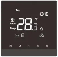 термостат комнатный, с ЖК панелью, чёрный