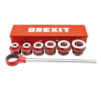 Ручной резьбонарезной набор. Модель: BrexCut 2" PRO. Комплект состоит из резьбонарезных голов BSPT: 